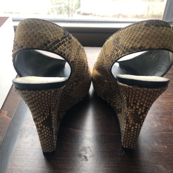 Celine Peep-toe Wedge Heel in Python - Picture 4 of 7
